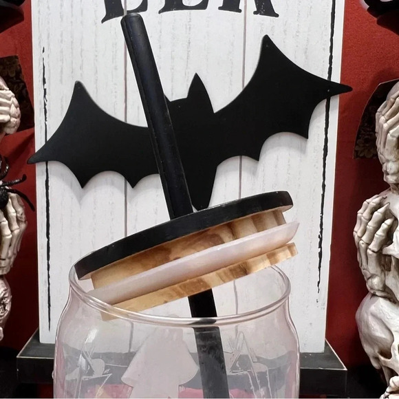 HTF Cold Color Changing Halloween Glass White Ghost Tumblers With Straw x2 - Picture 6 of 12